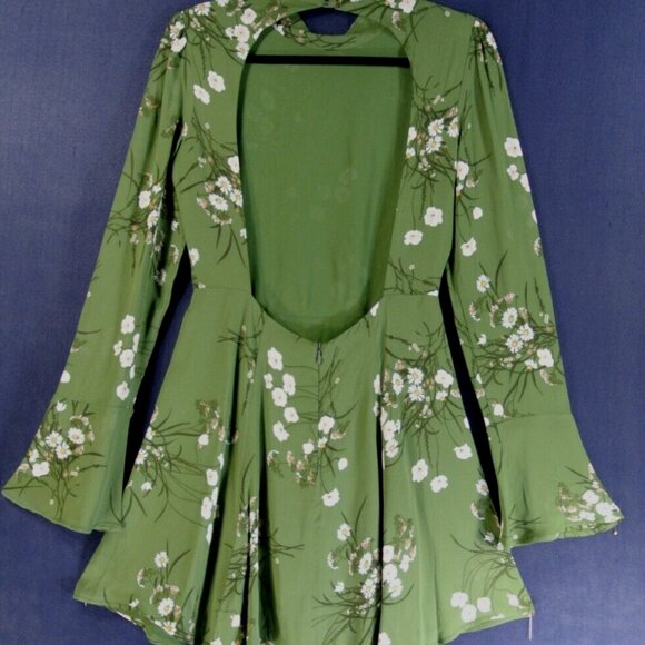 NEW Reformation Mya Mini Dress in Green multi Size 6 #2977 - Picture 6 of 10